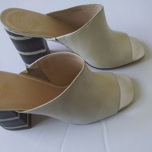Ivory Colored slip on mules